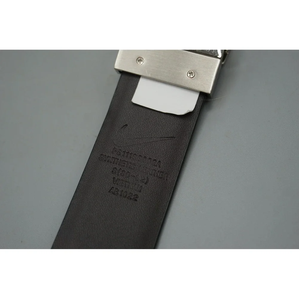 Nike Mens Reversible Golf Belt Black Brown Silver Plaque Buckle S 30-32 AB1022